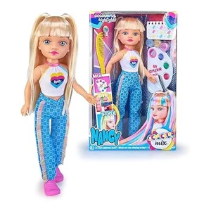 Nancy Colour Mix, Muñeca con Acuarelas para Mechas y Peinados Creativos NAC92000 FAMOSA