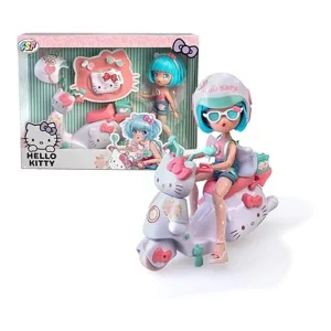 Hello Kitty Pretty Pink Scooter Muñeca Fashion con Moto 19.5 cm Famosa HKTF3000