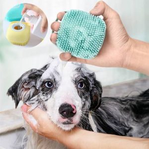 Cepillo de Silicona para Perro con Dispensador de Shampoo