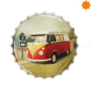 Furgoneta Volkswagen California rótulo redondo de metal