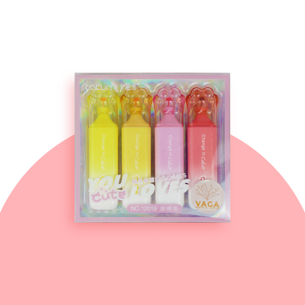 4 Marcatextos Manitas De Gato Kawaii Colores - Image 3