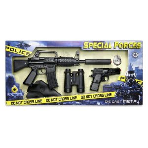Set  fusil de asalto y pistola metalica de 8 tiros de Gohner 446/6