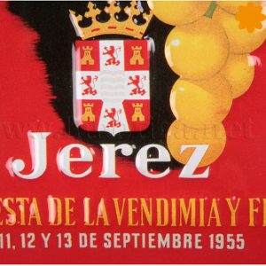 Placa metálica cartel Jerez VIII fiesta de la vendimia y feria