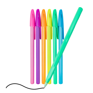 50 Plumas De Semi Gel Colores Tinta Negra 0.7mm