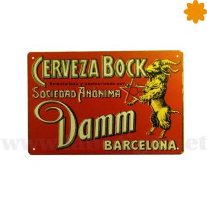 Póster metálico decorativo de la cerveza bock Sociedad Anónima Damm